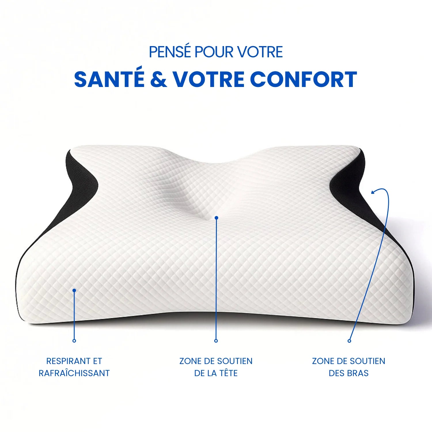 Oreiller Cervical Ergonomique à Mémoire de Forme